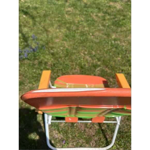 Vintage 1970s Jelly PVC Folding Lawn Chair Mod MCM Retro Lawn Beach Chair - Picture 10 of 11